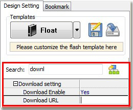 search download setting on flip software