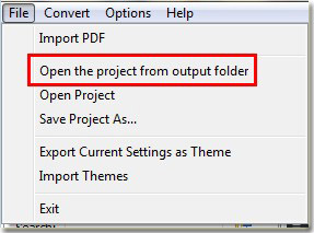 open the project from output folder of Flip PDF