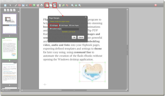 copy and paste object to pages by flip pdf professional