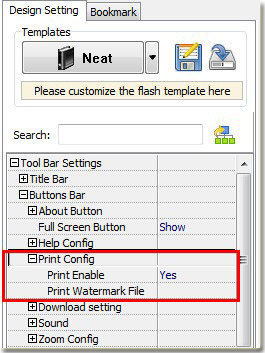 print watermark file option setting