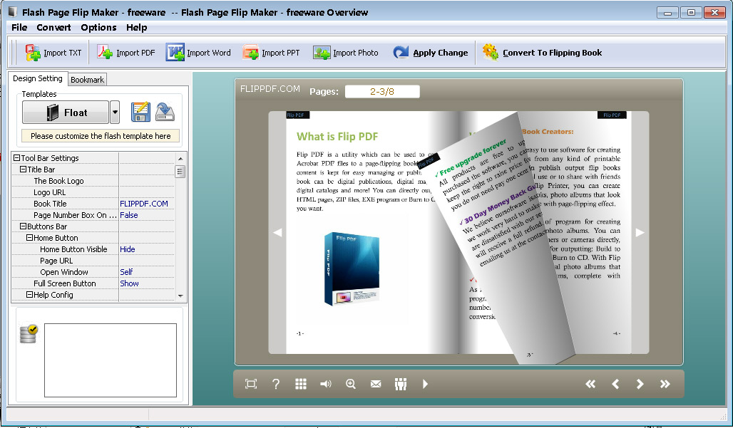 Windows 8 Flash Page Flip Maker - freeware full