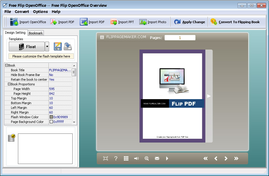 Screenshot for Flip OpenOffice -  freeware 2.2