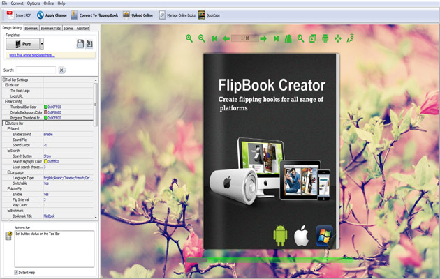 Flipbook Converter for iPad interface