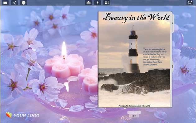 Windows 8 Page Flip Book Template - Candle Style full