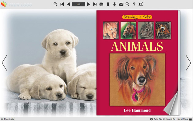 Page Flip Book Template - Cute Dog Style software